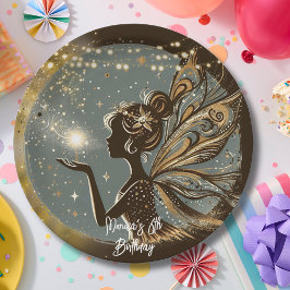 Magic Fairy silhouet 's nachts kinderen verjaardag Papieren Bordje