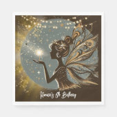Magic Fairy silhouet 's nachts kinderen verjaardag Servet (Voorkant)