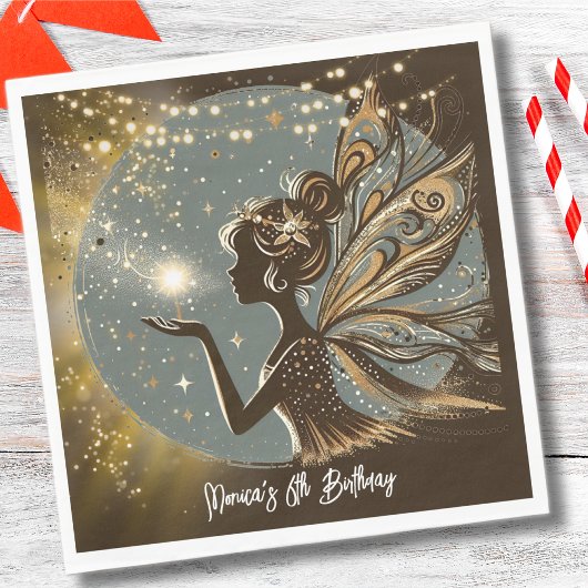 Magic Fairy silhouet 's nachts kinderen verjaardag Servet