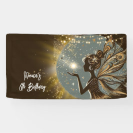 Magic Fairy silhouet 's nachts kinderen verjaardag Spandoek