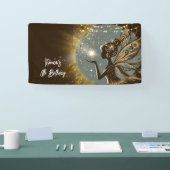 Magic Fairy silhouet 's nachts kinderen verjaardag Spandoek (Beurs)