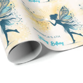 Magic Fairy stof en sterren kinderverjaardag Cadeaupapier (Rol Hoek)