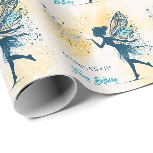 Magic Fairy stof en sterren kinderverjaardag Cadeaupapier (Rol Hoek)