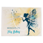 Magic Fairy stof en sterren kinderverjaardag Groot Cadeauzakje (Achterkant)