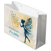 Magic Fairy stof en sterren kinderverjaardag Groot Cadeauzakje (Voorkant Gekanteld)