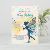 Magic Fairy stof en sterren kinderverjaardag Kaart (Staand voorkant)