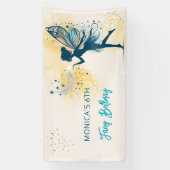 Magic Fairy stof en sterren kinderverjaardag Spandoek (Verticaal)