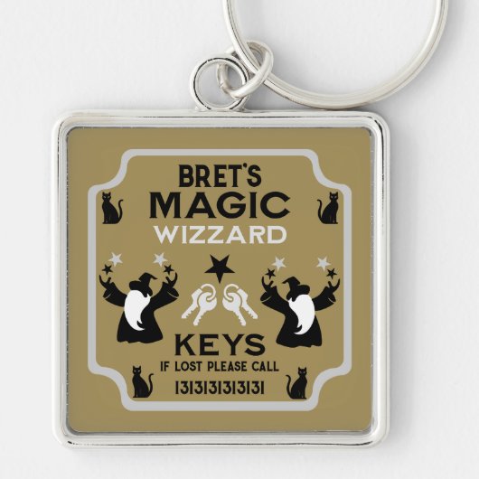 Magic Fantasy Wizard Gift Sleutelhanger (Voorkant)