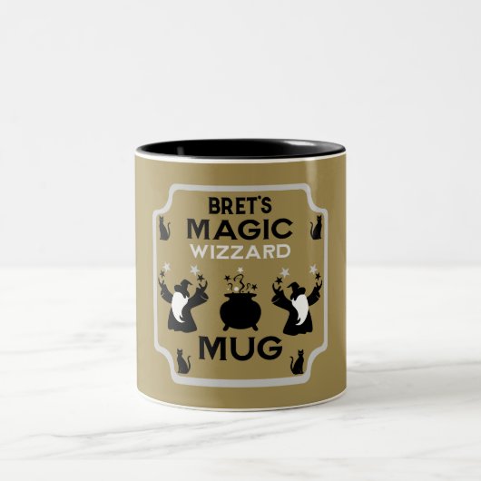 Magic Fantasy Wizard Gift Tweekleurige Koffiemok (Center)