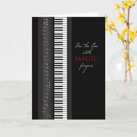 Magic Fingers Piano Happy Birthday Kaart (Gele Bloem)