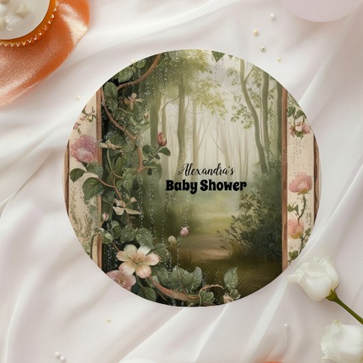 Magic Floral Forest Baby shower Papieren Bordje