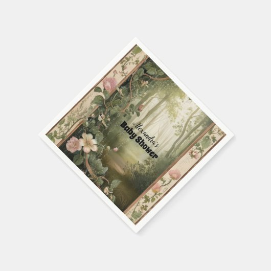 Magic Floral Forest Baby shower Servet (Hoek)