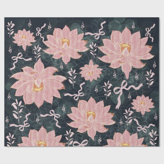 Magic florals with glitter design  cadeaupapier (Vlak)