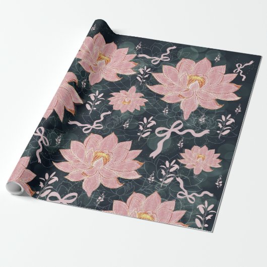 Magic florals with glitter design  cadeaupapier (Uitgerold)