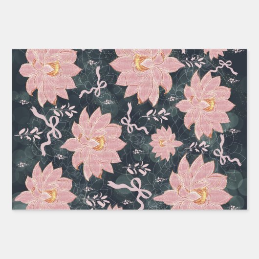 Magic florals with glitter design  inpakpapier vel (Voorkant 2)