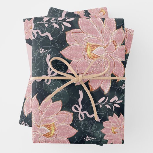 Magic florals with glitter design  inpakpapier vel (In situ)