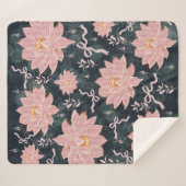 Magic florals with glitter design sherpa deken (Voorkant (horizontaal))