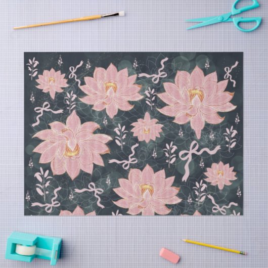 Magic florals with glitter design tissuepapier (Craft)