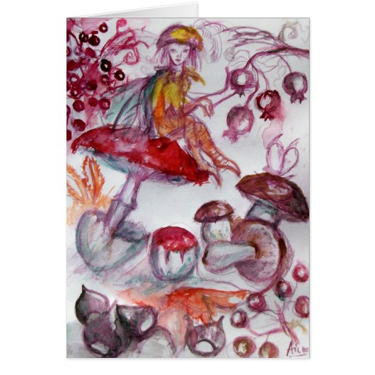 MAGIC FOLLET OF MUSHROOMS Red White Floral Fantasy (Voorkant)