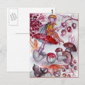 MAGIC FOLLET OF MUSHROOMS Red White Floral Fantasy Briefkaart (Voorkant / Achterkant)