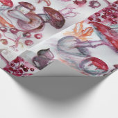 MAGIC FOLLET OF MUSHROOMS Red White Floral Fantasy Cadeaupapier (Hoek)