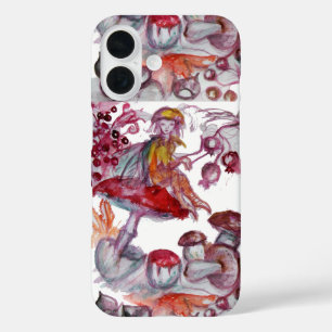 MAGIC FOLLET OF MUSHROOMS Red White Floral Fantasy iPhone 16 Hoesje