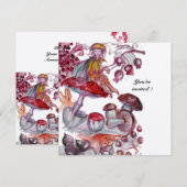 MAGIC FOLLET OF MUSHROOMS Red White Floral Fantasy Kaart (Voorkant / Achterkant)
