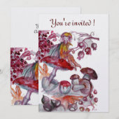 MAGIC FOLLET OF MUSHROOMS Red White Floral Fantasy Kaart (Voorkant / Achterkant)