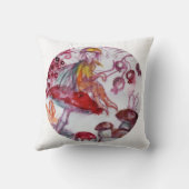 MAGIC FOLLET OF MUSHROOMS Red White Floral Fantasy Kussen (Achterkant)