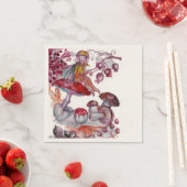 MAGIC FOLLET OF MUSHROOMS Red White Floral Fantasy Servetten (Insitu)