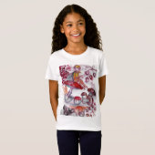 MAGIC FOLLET OF MUSHROOMS Red White Floral Fantasy T-shirt (Voorkant volledig)