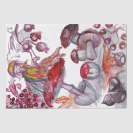 MAGIC FOLLET OF MUSHROOMS Red White Floral Fantasy Tissuepapier