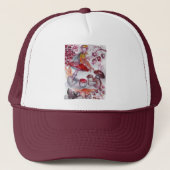 MAGIC FOLLET OF MUSHROOMS Red White Floral Fantasy Trucker Pet (Voorkant)
