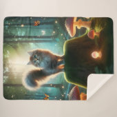 Magic Forest-kattendeken Sherpa Deken (Voorkant (horizontaal))