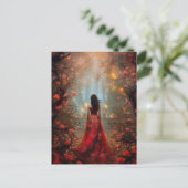 Magic Forest Meisje Fantasy Art Briefkaart (Staand voorkant)