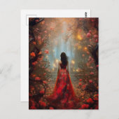 Magic Forest Meisje Fantasy Art Briefkaart (Voorkant / Achterkant)