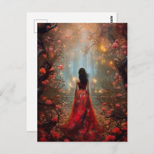 Magic Forest Meisje Fantasy Art Briefkaart (Voorkant / Achterkant)