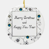 MAGIC-FOTOTEMPLATE VOOR ZWEEFSIRLS, blauw saffier Keramisch Ornament (Achterkant)