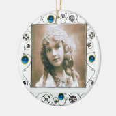 MAGIC-FOTOTEMPLATE VOOR ZWEEFSIRLS, blauw saffier Keramisch Ornament (Links)