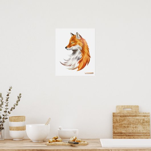 Magic Fox - Wit Poster (Keuken)