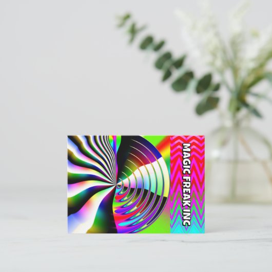MAGIC FREAK INC ( u kunt de woorden wijzigen ) Contactkaartje (Staand voorkant)