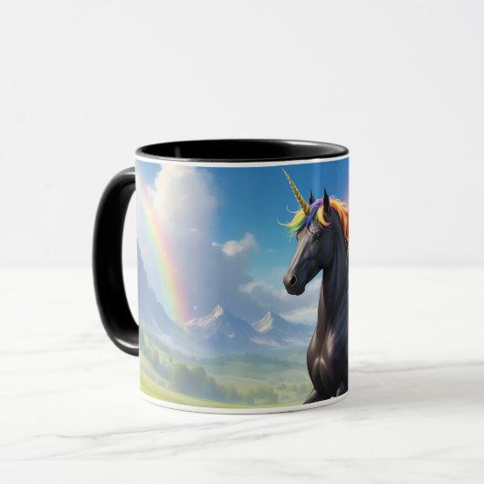 Magic Friesenpferd Alicorn Tasse Mok (Voorkant links)