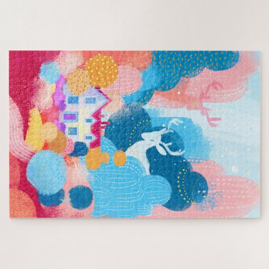 Magic Garden, Cute Deer en een Tiny Duck Legpuzzel (Horizontaal)