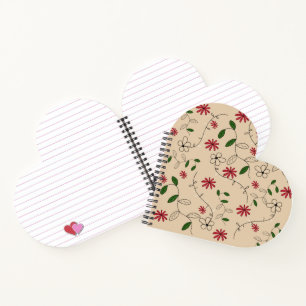 Magic Garden Flower Pattern Heart Shaped Notitieboek