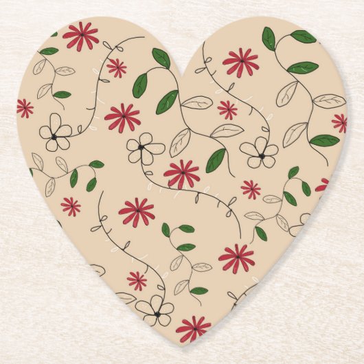Magic Garden Flower Pattern Kartonnen Onderzetters (Voorkant)