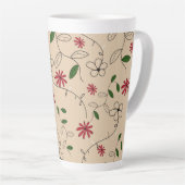 Magic Garden Flower Pattern Latte Mok (Rechterhoek)