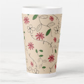 Magic Garden Flower Pattern Latte Mok (Voorkant)