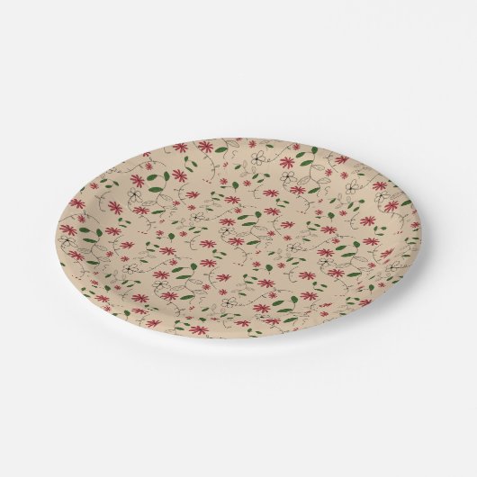 Magic Garden Flower Pattern Papieren Bordje (Gekanteld)