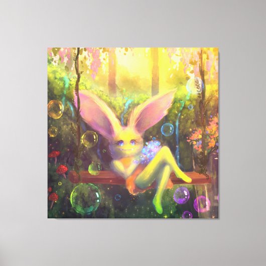 Magic Garden Kleurrijke Stretched Canvas Print (Voorkant)