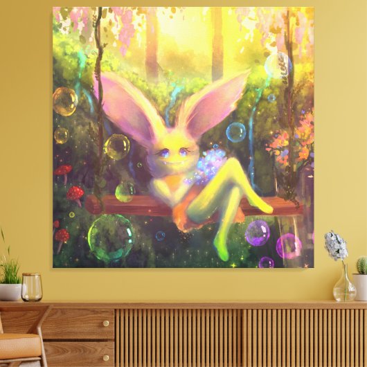 Magic Garden Kleurrijke Stretched Canvas Print (Insitu (Woonkamer))